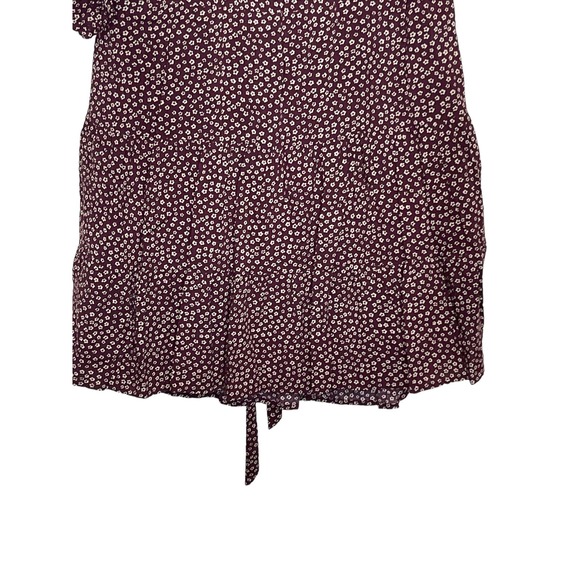 Paige Carmine Women Top Cold Off Shoulder Tie Front Ditsy Floral Dress Red Small - Picture 9 of 9